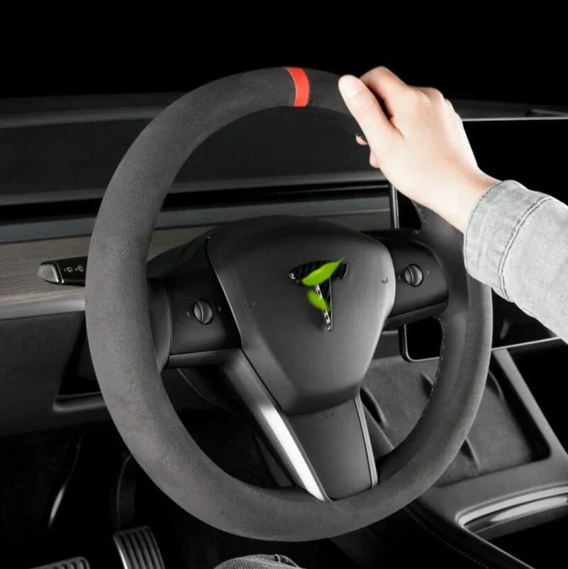 Tesla Model Y Accessories - Tesla Model Y Suede Steering Wheel Cover