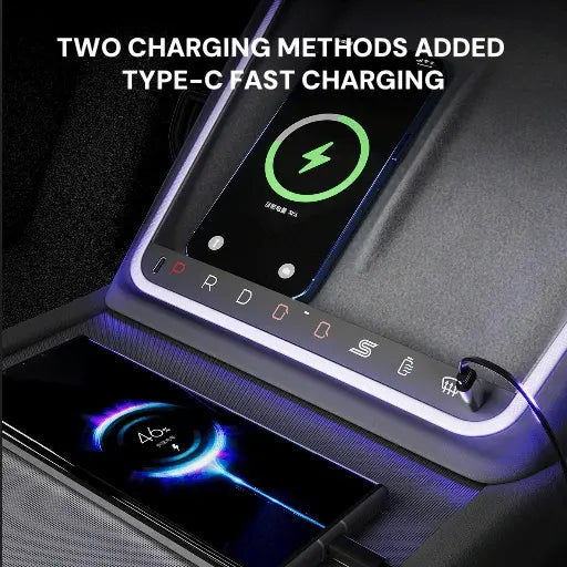 Wireless Charging Smart Button with Ambient Light for Tesla Model 3 2024+ / Y Juniper  Modtesla