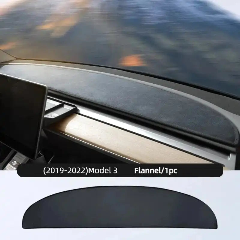 Flannel Dashboard Sunshade Mat for Tesla Model Y/3  Modtesla