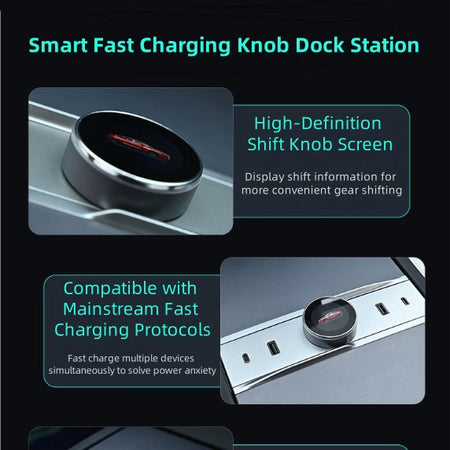 Smart Rotating Gear Shift Docking USB Hub for Tesla Model 3 Highland  Modtesla