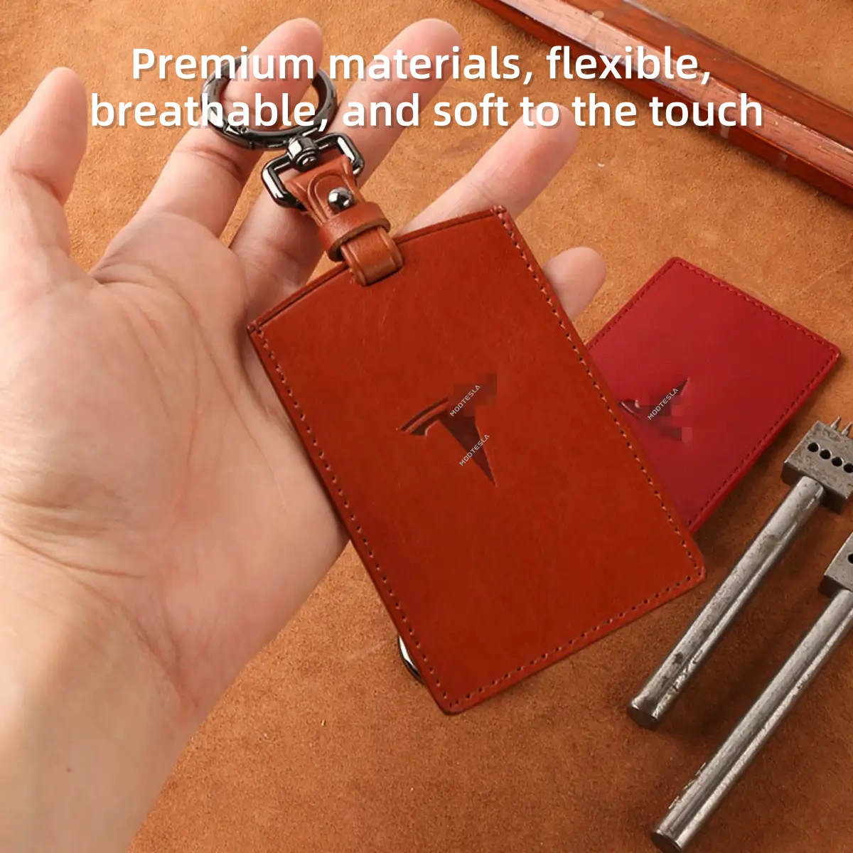 Leather Key Card Holder for Tesla  Modtesla