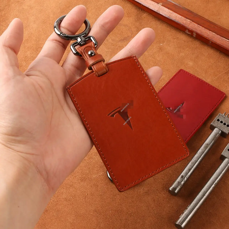 Leather Key Card Holder for Tesla  Modtesla