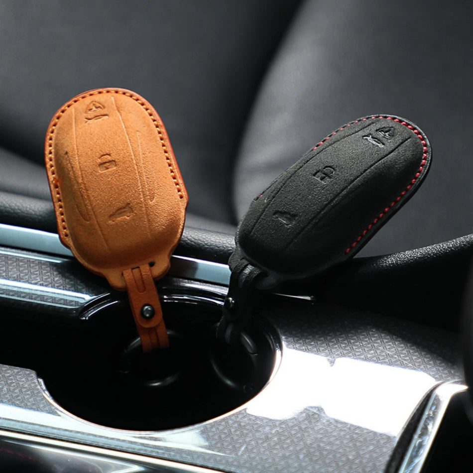 Alcantara Key Fob Cover for Tesla Model Y/3/X/S