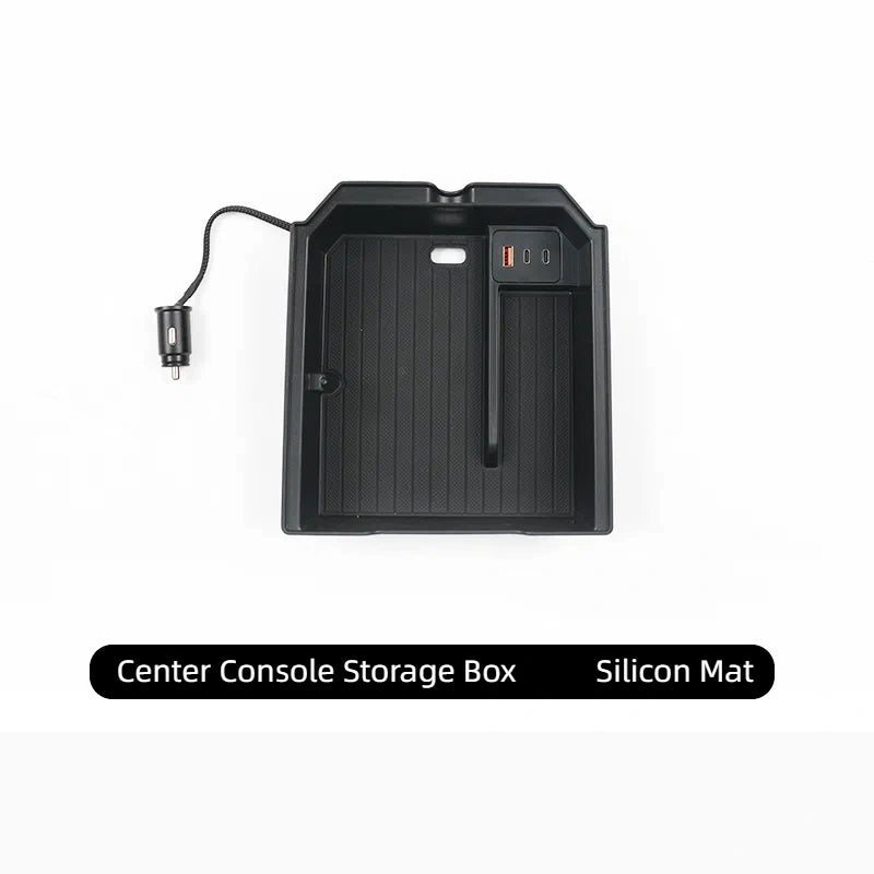 Armrest Storage Box with USB Charging Cables Hub for Tesla Model Y Juniper  Modtesla