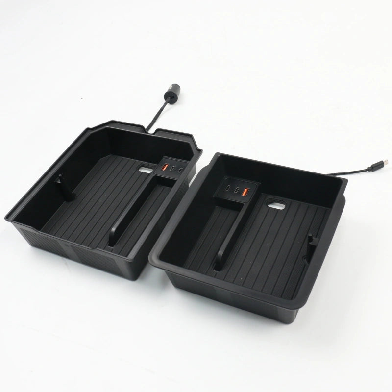 Armrest Storage Box with USB Charging Cables Hub for Tesla Model Y Juniper  Modtesla