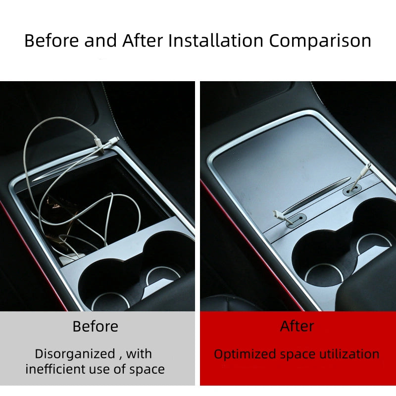 Center Console Charging Cable Organizer for Tesla Model Y 2019-2024  Modtesla