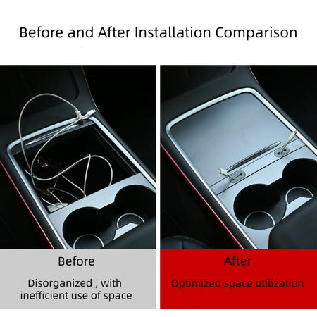Center Console Charging Cable Organizer for Tesla Model Y 2019-2024  Modtesla