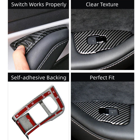 Window Button Switch Trim Cover Kit for Tesla Model Y 2019-2024 (14pcs)  Modtesla